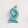 Nuevo globo digital rosa de pie de 42 pulgadas con corona para decoración de fiesta de cumpleaños infantil