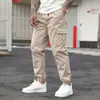 Pantalones de trabajo cruzados nuevos 2025, pantalones largos casuales para estación independiente transfronteriza Amazon, con cordón y múltiples bolsillos