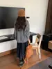 Nuevo Top de Punto Cálido de Lana Pura para Otoño e Invierno Estampado de Cerezas Suéter Cepillado Cuello Redondo Holgado Aspecto Adelgazante y Amigable con la Piel