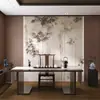 Nuevo mural decorativo de celosía de madera para pintura de paisajes chinos, fondo de papel tapiz para centro de salud de pedicura, papel tapiz para sala de estar, estudio, sala de té
