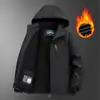 Tejido Impermeable y Cortavientos Transfronterizo para Comercio Exterior Más Terciopelo y Chaqueta Interior Engrosada Ropa Superior para Hombre Más Terciopelo Chaqueta de Exterior para Hombre