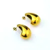 Venta caliente transfronteriza estilo ins frío pendientes de gota de agua en forma de C pendientes de acero de titanio regordetes de alta calidad 18K para mujer