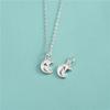 Pingente Estrela Lua Prata de Lei S925 Pingente Lua Crescente Pulseira Pérola Cristal Pingente de Pulseira Acessórios de Corda Trançada DIY