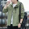 Jaqueta com Capuz Masculina Nova Outono 2025 Estilo Primavera Leve Tendência da Moda Masculina Jaqueta Casaco #
