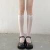 Tirante Lolita Medias de Seda Y2K Calcetines Blancos Puro Deseo Subcultura Calcetines Largos hasta la Rodilla Blanco y Negro Seda Delgada Spice Girls