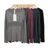 Lulu Mesmo Estilo 1.0 Camiseta Esportiva de Manga Longa para Yoga Secagem Rápida Gola Redonda Yoga Corrida Fitness Slim Fit Top para Mulheres