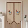 Cortina de Puerta de Dibujos Animados, Cortina Divisoria sin Taladro para Uso Doméstico, Dormitorio, Baño, Cocina, Cortina Corta, Cortina de Media Colgada