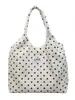 Bolso de mano nuevo de nicho con estampado de lunares para mujer, bolso de lona de verano para el trabajo, bolso de hombro casual de gran capacidad
