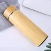 Copo de Bambu Portátil Transfronteiriço com Tampa de Bambu Vácuo Copo de Bambu Presente Corporativo Copo de Bambu Aço Inoxidável Concha de Bambu Copo Térmico Logotipo Personalizado