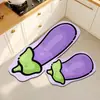 Tapete de Chão de Cozinha de Desenho Animado de Vegetais Conjunto de Duas Peças Tapete de Chão de Cozinha Decorativo Fofo Tapete de Chão Resistente a Manchas Fácil de Cuidar Tapete de Chão Resistente ao Desgaste
