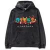 Sudadera con capucha Baokemeng Estilo Retro Japonés Animación Lavada Usada Impresión Digital Directa