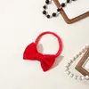 Accesorios para el cabello de mariposa a cuadros para bebé más vendidos en Europa y América, Accesorios para el cabello de tela con ambiente navideño para bebé, Diadema elástica de terciopelo