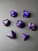 Conjunto de Dados Poliédricos D&D com Padrão de Mármore, Cores Misturadas, Transparente, D4D6D8D10D12D20 Lados, Tabuleiro Coc, Conjunto de Sete Peças