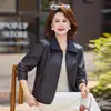 Chaqueta Abrigo de Cuero para Mujeres de Mediana Edad Solapa 2026 Nuevo Otoño Ropa Mamá Elegante Holgada Versátil Chaqueta de Otoño/Invierno Top