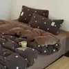 Conjunto de Cama Quente de Lã Imitação com Bolinhas Outono e Inverno Conjunto de Quatro Peças Lençóis de Veludo Leite Fronhas Veludo Adicionado Macio Fofo