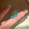 Pendientes de Corazón Paraiba de Plata de Ley S925 Collar Pulsera con Forma de Corazón para Mujer Súper Brillantes de Gama Alta Versátil Exquisitos Modernos