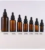 Botella de Vidrio Marrón Opaca para Aceite Esencial de 5ml-100ml, Botella Gotero, Botella Dispensadora de Líquido Cosmético, Botella de Muestra Portátil