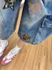 Pantalones Vaqueros Cortos Bordados Patchwork de Gato Hechos a Medida de Fábrica para Mujer Verano 2026 Shorts Cargo Sueltos Multibolsillos