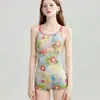 2026 Nuevo Traje de Baño de Natación para Mujer Bragas Pintura Montaña de Primavera Sensación de Alta Gama Piscina Entrenamiento Profesional Aguas Termales