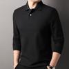 Hengyuanxiang 100 Algodão Manga Comprida T-shirt Camisa Polo Masculina 2024 Outono e Inverno Novo Algodão Longo Camiseta Antibacteriana Masculina