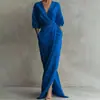 Vestido sencillo de color liso estilo francés, nueva colección de otoño, moda europea y americana transfronteriza para mujer, elegante y sofisticado vestido de noche
