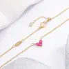 Colar Pingente Coração Vermelho Zircônia de Imitação Feminino 2025 Novo Luxo Acessível de Alta Qualidade Nicho Elegante Corrente de Clavícula Verão