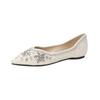 Weiwei girl 5933-11 sapatos de camada única com strass femininos boca rasa slip-on elegante estilo fada ervilhas sapatos fundo macio