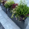 Juego de jardinera de acero inoxidable 1: Valla de parterre de alta gama, macetero rectangular engrosado para uso en exteriores, jardinera divisoria para hotel