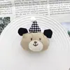 Estilo Coreano Nuevo Tejido a Cuadros Cachorro Oso Animal Lindo Broche Accesorios Sombrero Bufanda DIY Accesorios Decorativos