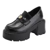 Mocasines Camellia para mujer, nueva colección otoño 2026, suela gruesa, versátiles estilo JK, inspiración británica, zapatos pequeños de piel, plataforma impermeable, zapatos de mujer de moda
