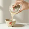 Taza Maestro de Orquídea Mariposa Pintada a Mano con Glaseado de Caramelo de las Dinastías Tang y Song, Juego de Té Kung Fu, Taza de Té para el Hogar, Taza de Cata de Té con Color Azul y Blanco Bajo Esmalte