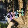 Varal Transfronteiriço 12 Pregadores Multicolorido 1,8m Varal de Mochileiro Outdoor Aperto com Puxador Único Corda de Secar Roupa para Dormitório