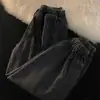 Calça jeans masculina casual transfronteiriça com cintura elástica, calça de corte reto, jeans tipo jogger solto da moda estilo coreano para homens