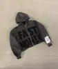 Ins Estilo Europeu e Americano Personalizado Streetwear Transfronteiriço Resistente Design Retrô Nicho Carta Strass Jaqueta Moletom Y2K