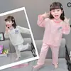 Conjunto de Pijama Longo Manga Longa Calça Longa para Meninas 2026 Primavera e Outono Desenho Animado Moda Quente Térmico Conjunto de Duas Peças Tendência