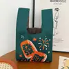 Bolso Chaleco Bolso Chaleco Bolso de Mano Tejido Casual Bolso de Mano Contraste de Color Ajedrez Bolso de Mano Coreano de Lujo Ligero