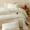 Juego de cuatro piezas de jacquard blanco puro sin teñir para hotel de estancia en casa de alta gama, sábana bajera de algodón puro, sábana encimera, funda de edredón juego de tres piezas