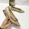 ¡En stock, se envía al instante! Zapatos Mary Jane de Estilo Francés para la Noche con Tacón Oculto, Puntera Puntiaguda con Pedrería y Suela Roja, Zapatos de Boca Baja para Viaje Diario para Mujer