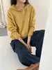 Suéter de punto de alta gama estilo coreano, de color liso, con media cremallera y cuello, para mujer, nuevo, suave, con capucha, para otoño e invierno