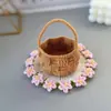 Nuevos Posavasos de Lana Tejidos a Mano Flor de Durazno Lila Colza Flor Falsa Posavasos Tejidos Decoración de Escritorio Regalos