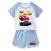 Roupa de Verão Nova Infantil para Menino Roupa de Duas Peças Casual Esportiva Shorts de Ciclismo Camiseta de Manga Curta Shorts
