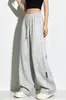 Pantalones deportivos de chándal versátiles de moda para mujer, talla grande, estilo americano de otoño, pantalones grises de pierna ancha, pantalones casuales fluidos para jóvenes, modernos