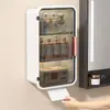 Estante de Almacenamiento para Baño Montado en la Pared Organizador de Cosméticos Gabinete de Pared por Capas Gabinete de Pared para Baño sin Taladro