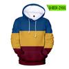 Chaqueta Casual de Tres Colores Impresa de Moda para Mujer Sudadera con Capucha Holgada Fuente Mayorista Primavera