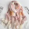 Bufanda para Mujer, Chal Ligero con Estampado, Elegante Chal Floral Protector Solar, Bufanda de Gasa Suave, Lisa, Ligera y Cómoda