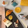 Pegatina para refrigerador con simulación de comida en estéreo 3D, distintiva, creativa, bonita, de alto valor de color, de resina magnética, decoración.
