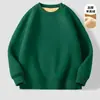 Casaco masculino grosso com forro de lã para outono e inverno, roupa de casal para estudantes, jaqueta de veludo quente com gola redonda