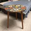 Mesa de centro cuidadosamente seleccionada con estampado estilo americano, mesa auxiliar redonda pequeña simple, adecuada para apartamentos de alquiler, sofá, mesita de noche, mesa Mandala, mesa de flores pequeña