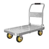 Carretilla de Mano de Placa de Acero con Cuatro Ruedas, Carrito de Carga Silencioso, Remolque Pequeño Engrosado, Carrito Pequeño Plegable, Carrito de Entrega Rápida