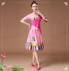 Traje de baile tibetano traje femenino cola de pez top oblicuo cuadrado arte de la actuación escénica examen nuevo traje de falda corta